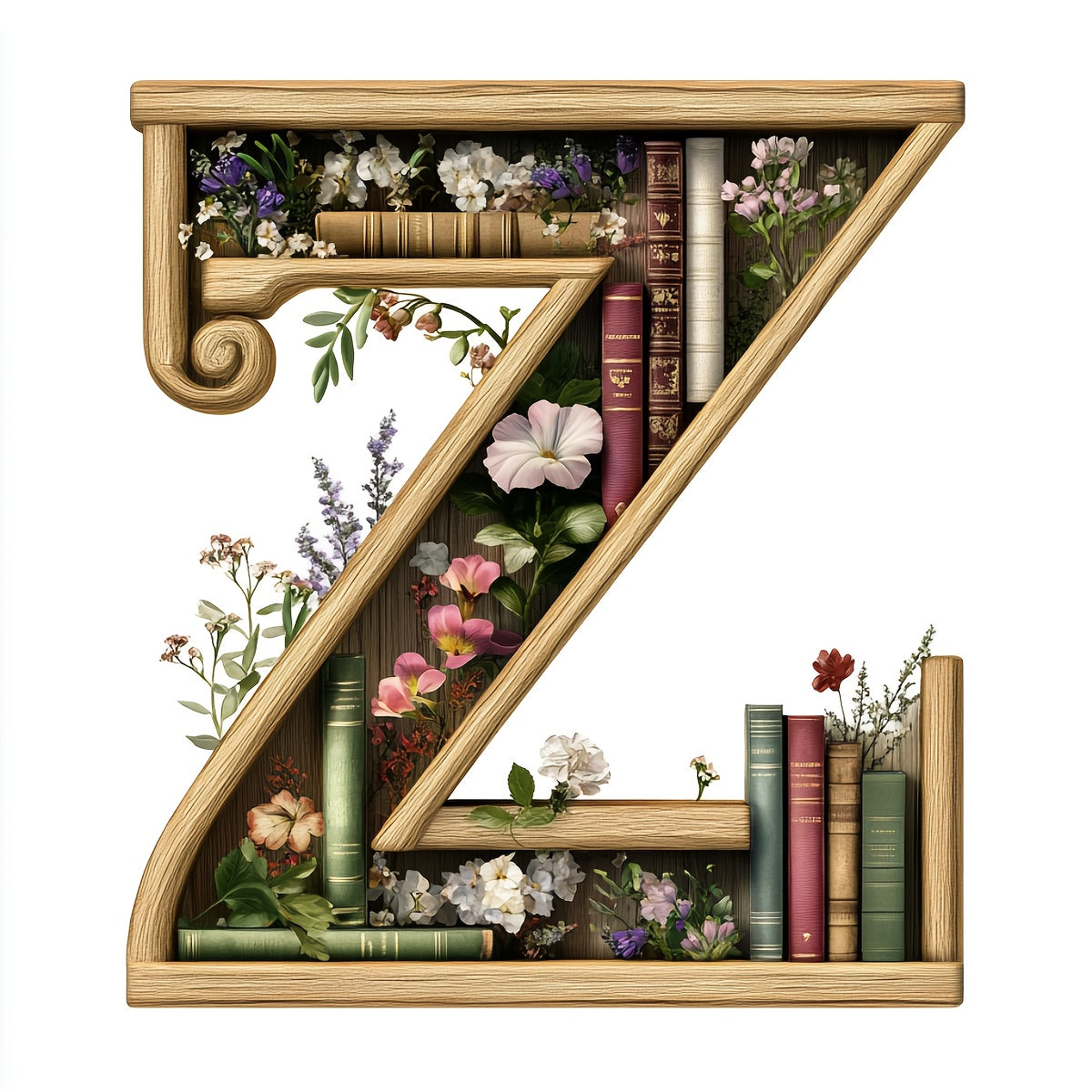 1pc JOZYSH Large Alphabet Cross Stitch DIY Kit with A-Z Letters, Numbers & Floral Frames - Complete Set with Pre-Printed Canvas, Needles, Threads, Instructions - 40x40cm/15.7x15.7in - Perfect for Home/Office Decor, Birthday/C