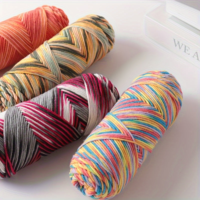 490g Multicolor Gradient Ombre Yarn Skein for Hand Knitting, 5-Ply Yarn Ball for Autumn/Winter Fashion Sweaters, Scarves, Hats, Gloves, Gifts, and Crafts, 5 Skeins per Pack