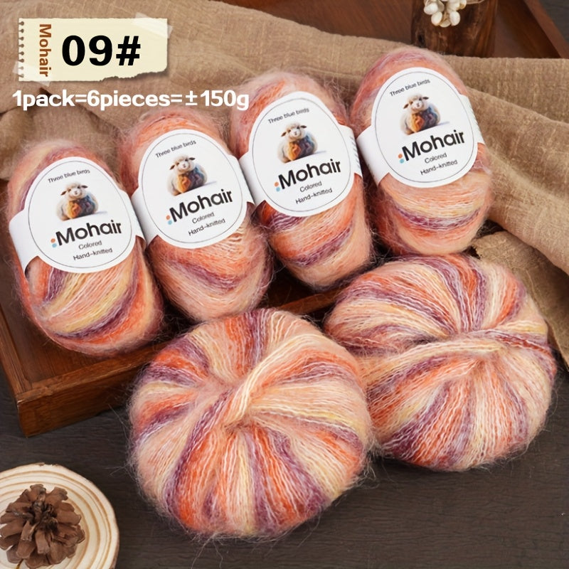 6-Pack, New Alpaca Wool, Colorful Alpaca Wool, Gradient Alpaca Wool, Colored Gradient Yarn, Knitted Sweater, Crochet Shawl, Handmade Knit Bundle