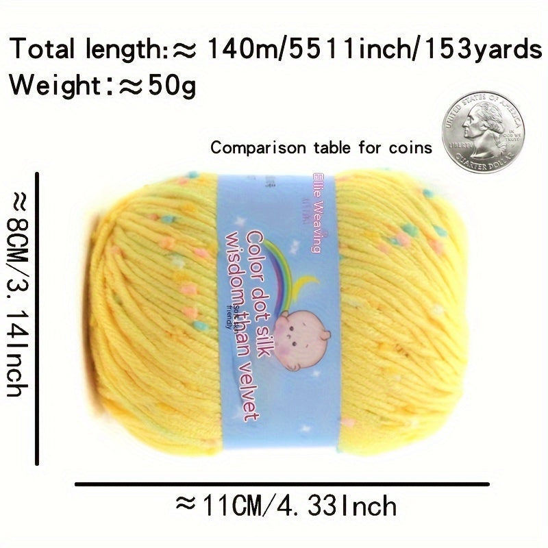 5rolls/0.55lb Color Dot Fleece Ball Hand Knitted for Crocheting And Knitting Sweater Hat Scarf Milk Medium Thick Fleece Ball