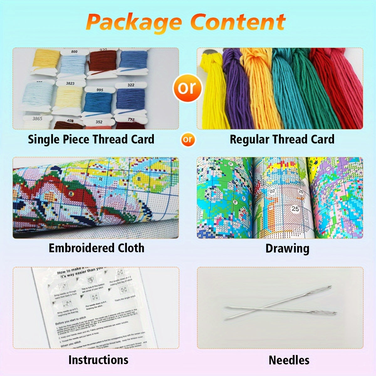 JOZYSH 1pc, new 16CT frameless 30x40cm/11.8x15.7in cross stitch kit, Running by the seaside, handmade DIY printed cross stitch embroidery set, creative hand relaxed gift, including printed map, printed embroidery cloth, threa