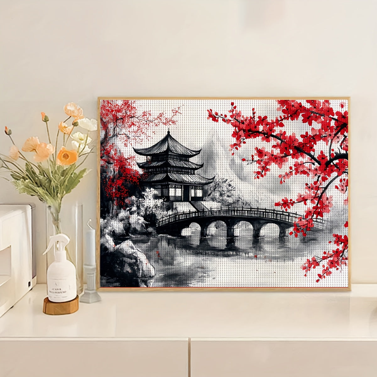 ZUOANLF 1 Set - [30*40cm/11.8*15.7in][40*50cm/15.7*19.7in]Unframed 11CT/14CT Embroidery Fabric Cross Stitch DIY Kit, Includes Printed Fabric, Needles, Threads, Patterns & Ins