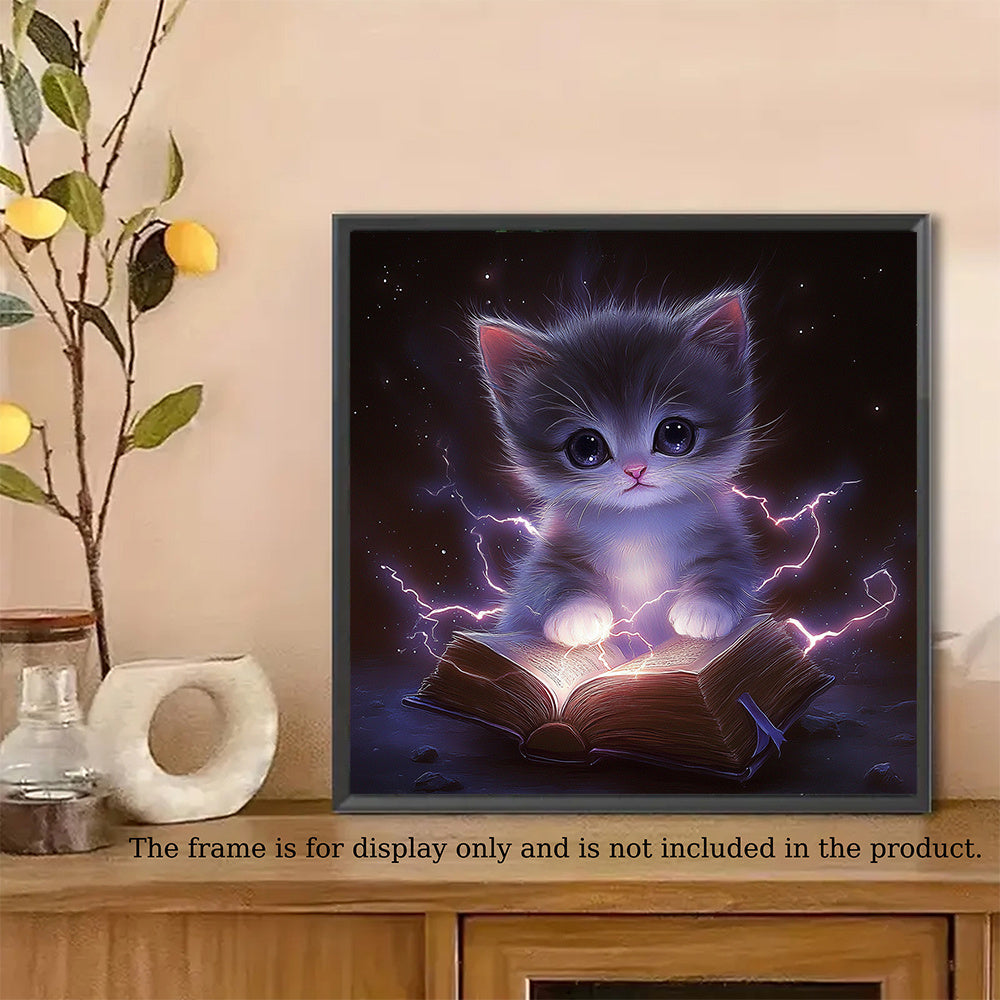 1pc Cat Diamond painting, handmade art for office home decoration, Christmas, holiday gifts, New Year gifts, Artistic Cat Cross Stitch, Cat Painting, White Cat Canvas, Printed Cross Stitch Diy Kit Cute Cat, Cat Cross Stitch P