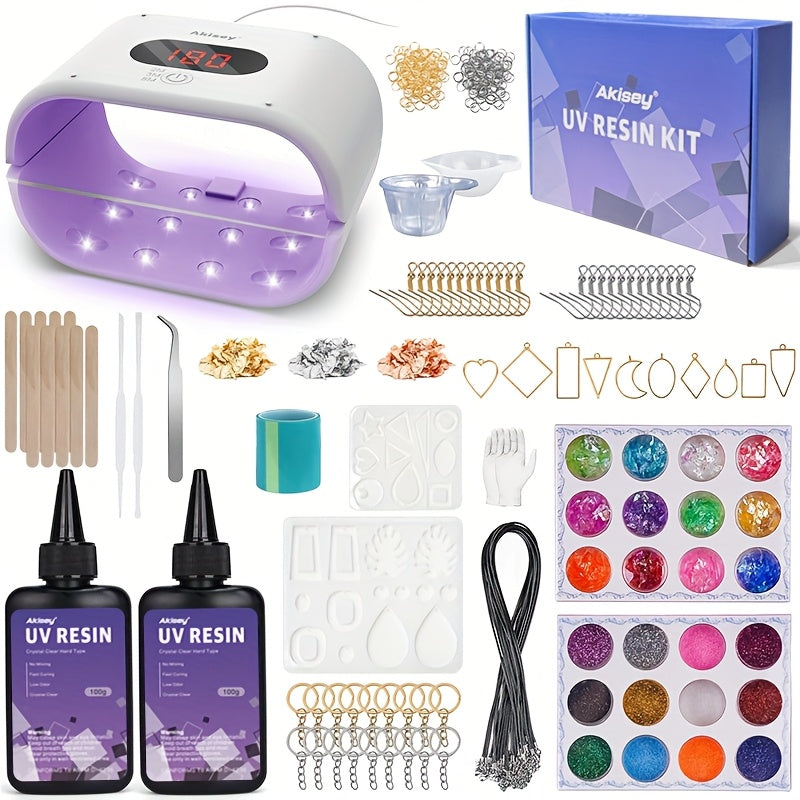 Jewelry Making Kit - Highly Clear Resin With Upgraded Lamp, Resin Accessories For Keychains, Jewelry
