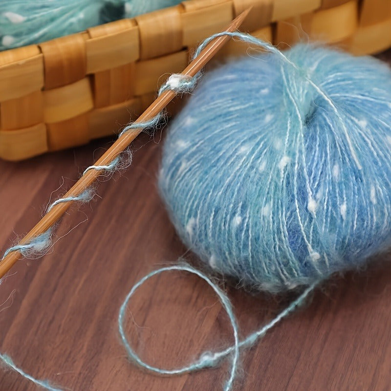 10pcs Starry Sky Gradient Long Staple Cashmere Yarn Rainbow Sugar Bean Color Dot Cashmere Wool Shake Velvet Yarn Handmade Knitting DIY Hollow Sweater, Hat, Scarf, Shawl, 50g/pc Total 500g