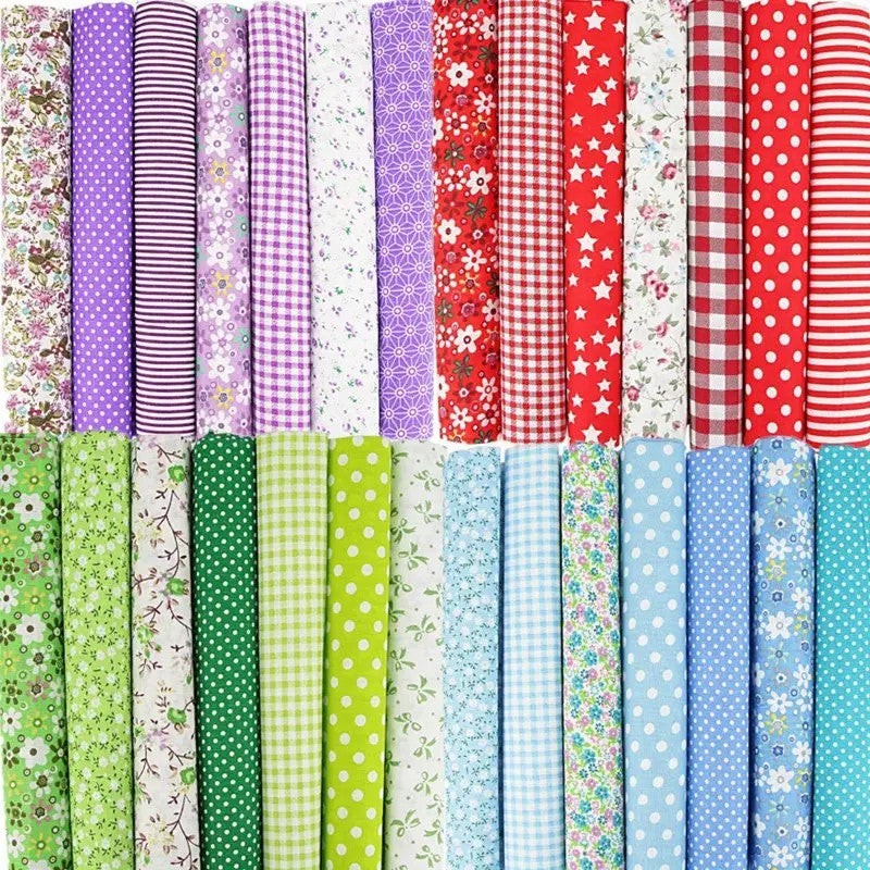 49pcs 100% cotton 25cm * 25cm/ 10 inches x 10 inches handmade fabric set patchwork fabric materials for DIY sewing, Quilting Supplies, Handmade Crafts, Preprinted Fabric, Mixed Colors, Soft Fabric Pieces, Sewing Fabric Bundle