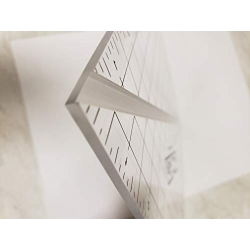 Bloc Loc Half Square Triangle Quilting Ruler - Large HST Block Grid Lines, Multiple-Size 4-1/2" Ruler with Half-Square, Quarter-Square & Diagonal Guides for quilting, patchwork, DIY Fabric