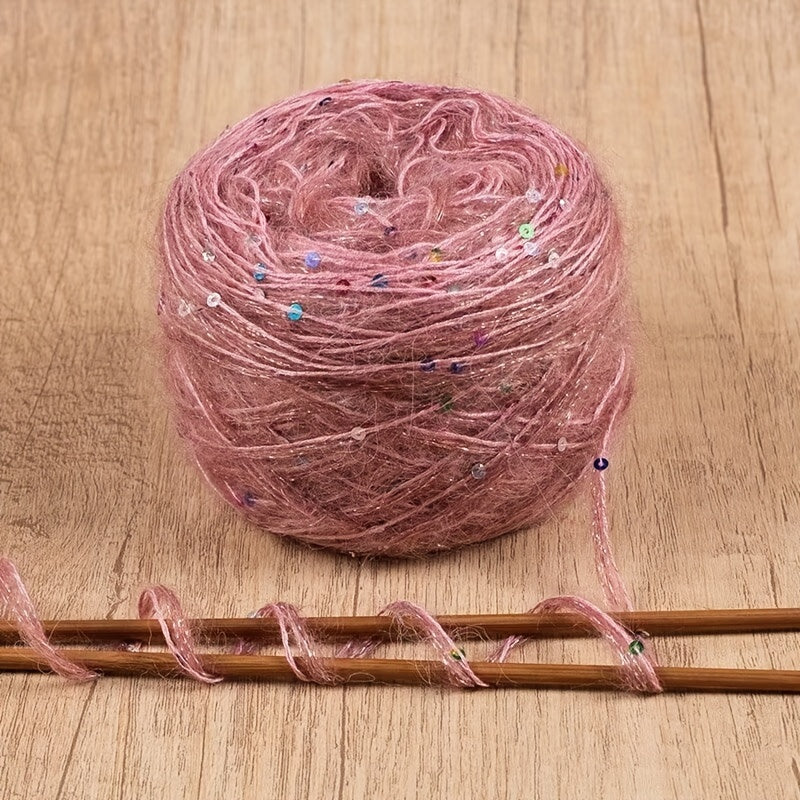 4 Skeins of Sequined, 1.76 oz Per Skein, for Hand-Knitting Coats And Scarves.