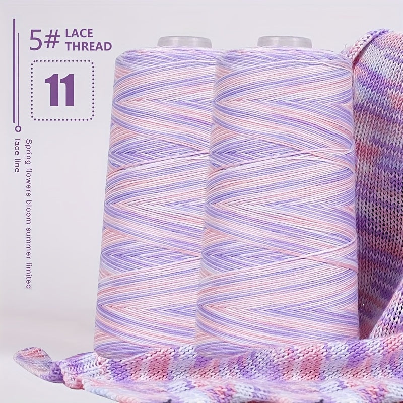 2pcs 620g 90% and 10% Linen Yarn | Soft Light Beige, Ideal for Knitting, Crocheting, Handcrafts - 2025 New Segment Dyeing 5# Lace Thread, Lightweight and Breathable for Spring and Summer Crafts - Professional Use