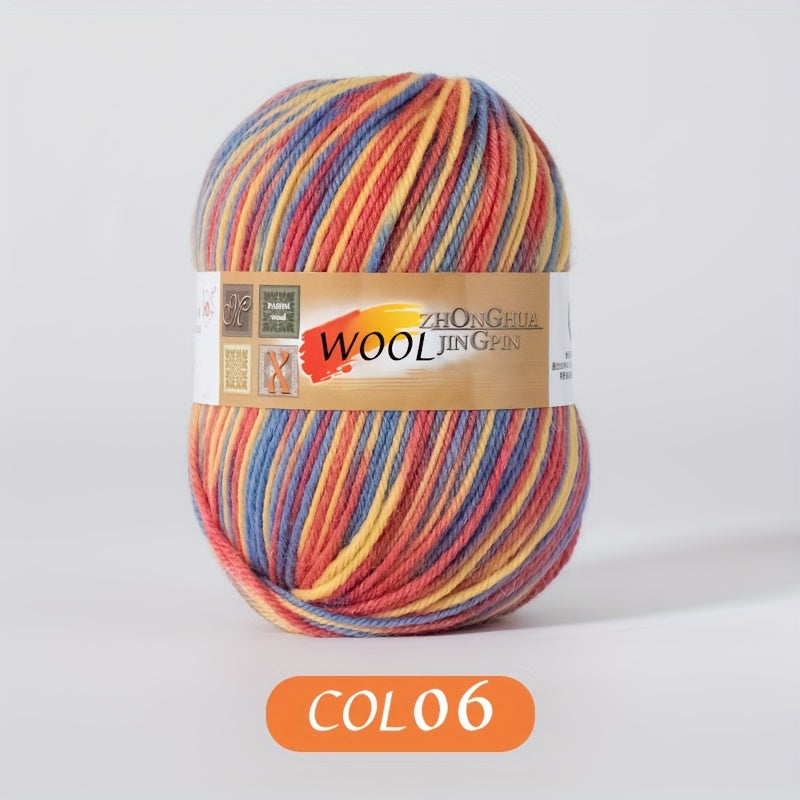 5pcs/set Wool 100.00% Yarn, Gradient Section Dye Wool Thread Soft And Skin-friendly Yarn Suitable For Crocheting And Knitting Sweater, Blanket, Scarf, Hat 100g/pc