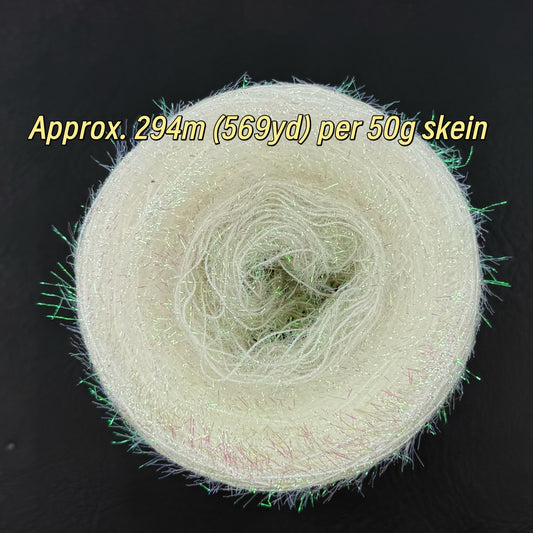 1-Skein Soft & Easy-to-Knit Christmas Yarn Ball - Fluffy Cloud-like Texture, Pastel Colors (Pink, Green, White, Beige) - Ideal for Scarves, Hats, Wreaths, Stockings - All Skill Levels - Perfect Holiday DIY Gift - Festive Knit