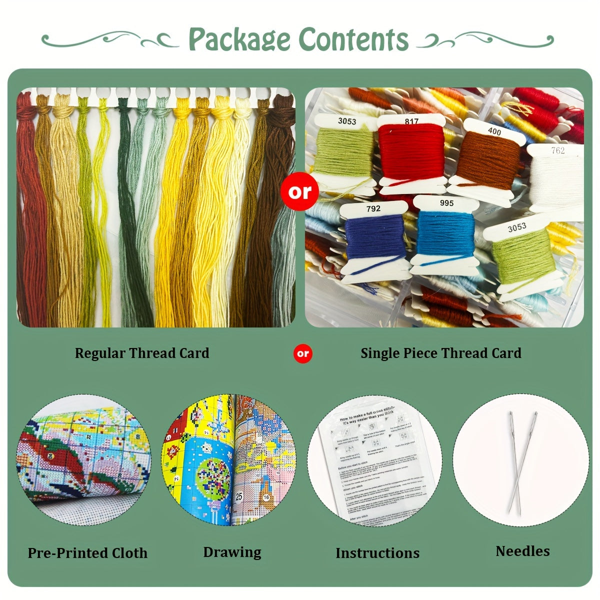 1pc JOZYSH DIY Cross Stitch Kit - Tabby Cat with Green Eyes & Brown/White, 11/14CT Frameless Embroidery Set, Complete Craft Kit with Threads & Fabric for s &, All-Season Home Decor Art (11.81x15.75inch/15.75x19.69inch) - Comp