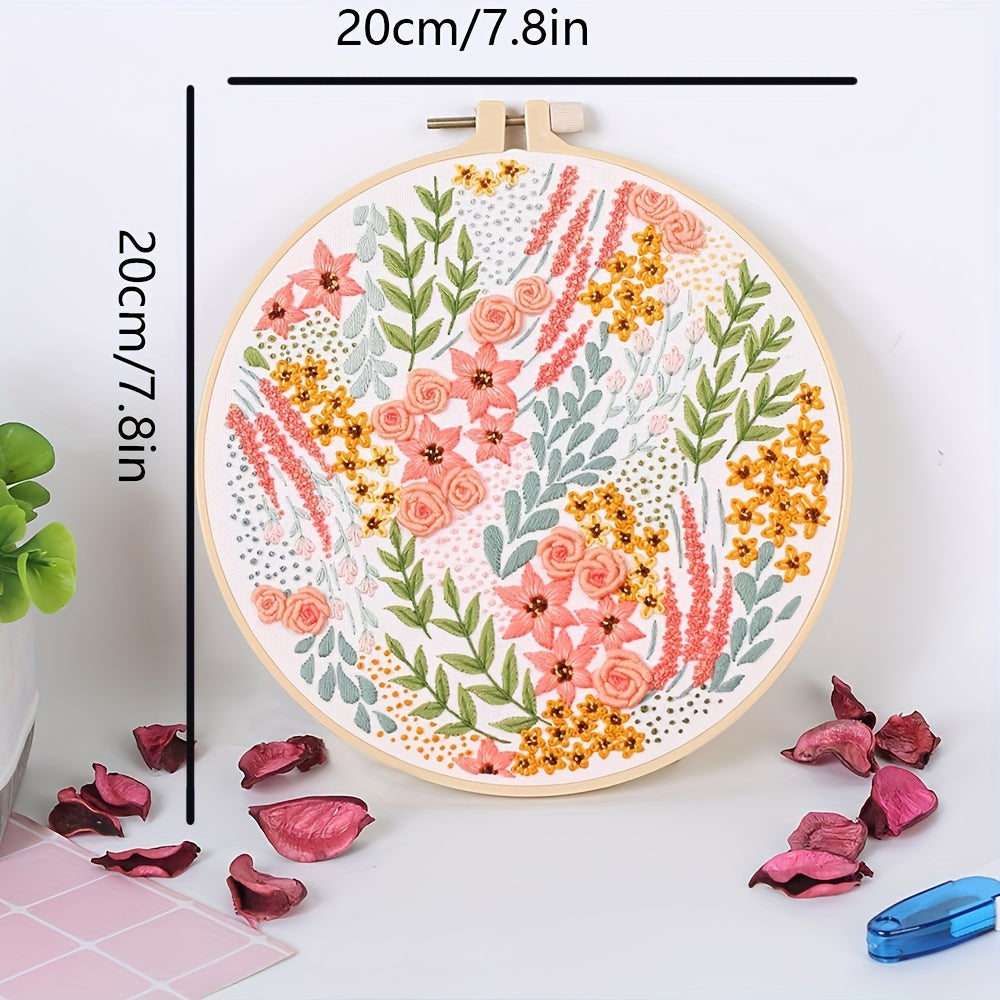 3pcs Embroidery Kit for Beginners Needlepoint Cross Stitch Kits for Adults,Stitch Learning DIY Kit with Easy Instruction