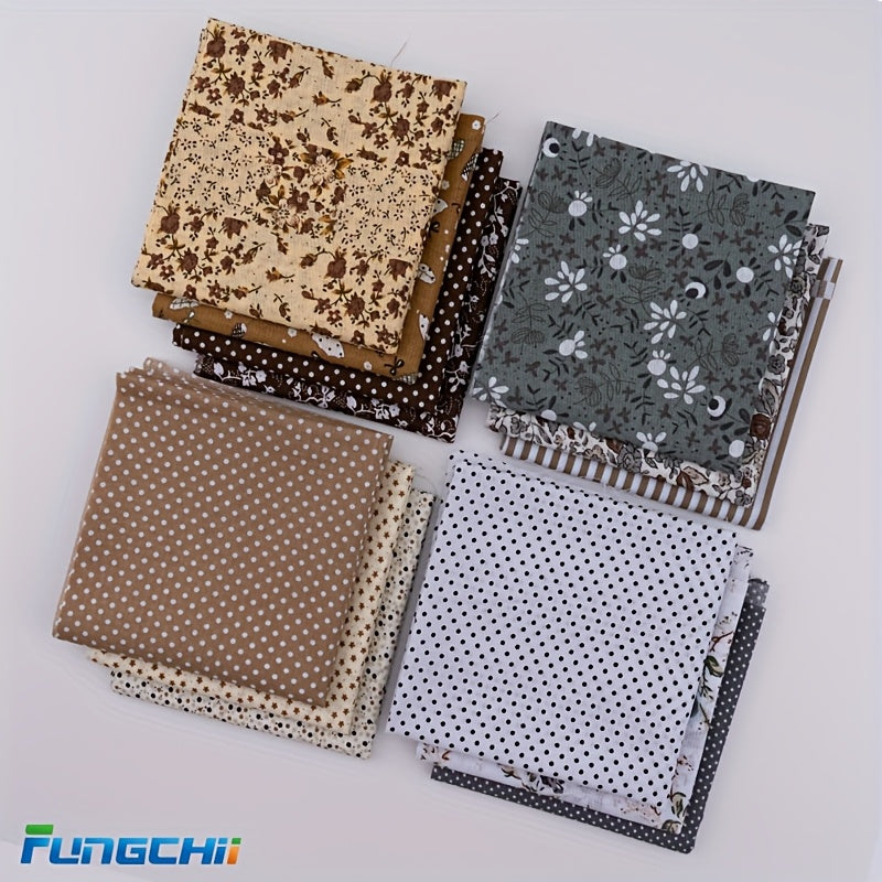 13pcs Large Fat Quarter Fabric Bundles - Precut 20x20 Inch (50x50cm) Squares, Pure Cotton for Quilting, Patchwork, DIY Crafts, Table Covers - Ideal for Wedding, Birthday, Christmas, Cushion Making - FUNGCHII, Fabric for Quilt