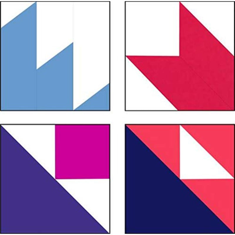 Bloc Loc Half Square Triangle Quilting Ruler - Large HST Block Grid Lines, Multiple-Size 4-1/2" Ruler with Half-Square, Quarter-Square & Diagonal Guides for quilting, patchwork, DIY Fabric