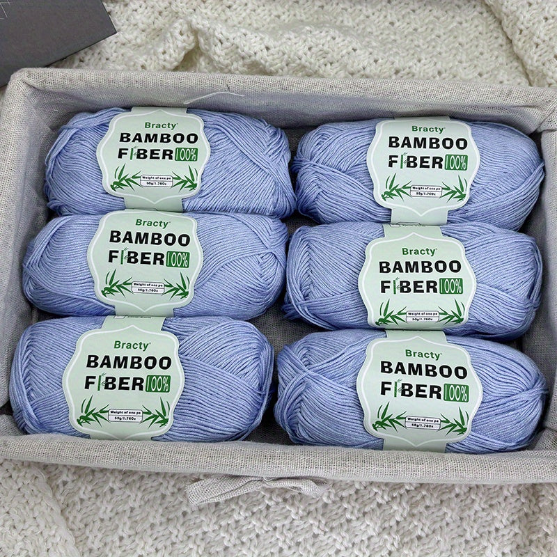 6pcs, 300g high-quality bamboo fiber yarn, summer knitting, cool and breathable, suitable for: DIY enthusiasts, bags, shawls, cushion weaving