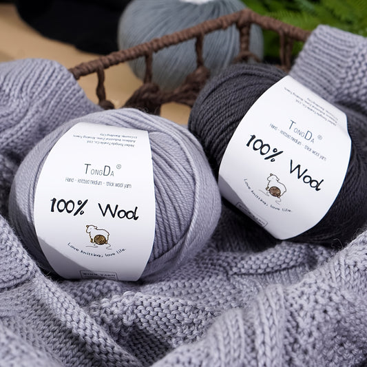 500G/10pcs 100% Wool Yarn 4-Layer Medium-Coarse Wool Yarn Does Not Pill, Fade, Or Shed. Suitable for Novice Knitters. Suitable for Sweaters, Coats, Hats, Scarves, Shawls, Blankets And Other Crocheted Products.