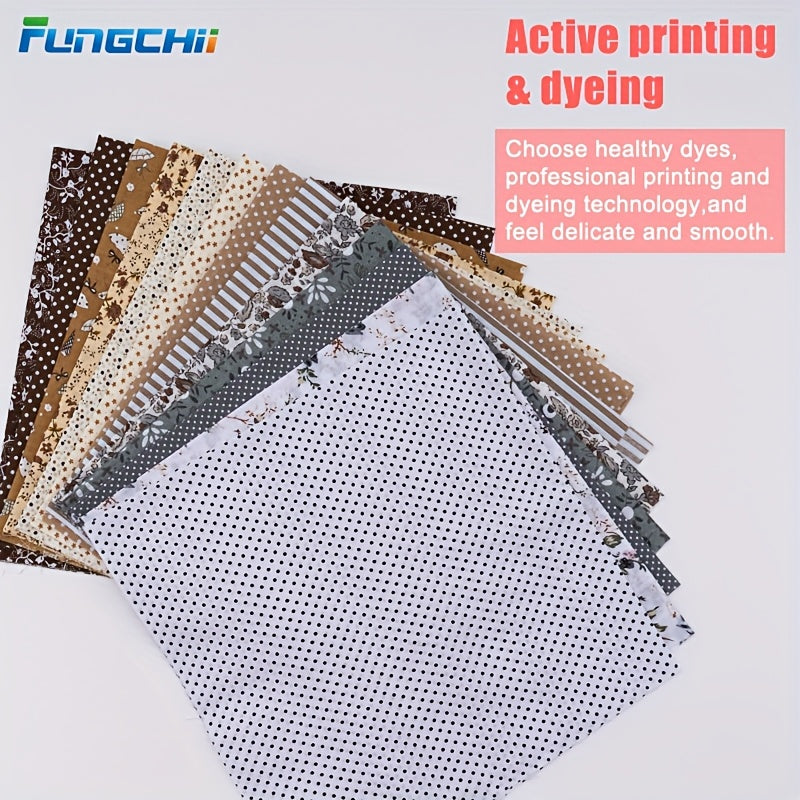 13pcs Large Fat Quarter Fabric Bundles - Precut 20x20 Inch (50x50cm) Squares, Pure Cotton for Quilting, Patchwork, DIY Crafts, Table Covers - Ideal for Wedding, Birthday, Christmas, Cushion Making - FUNGCHII, Fabric for Quilt