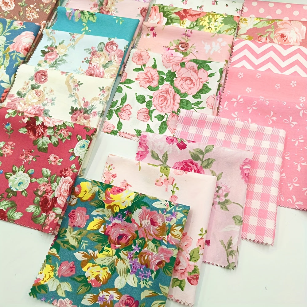 10inch - Charm Square Precut Quilted Fabric Set - Cotton Square Sewing DIY Panels, No Repeat Design Printed Floral Craft Fabric for Quilting, DIY Crafts, Christmas Gifts, Birthday Gifts