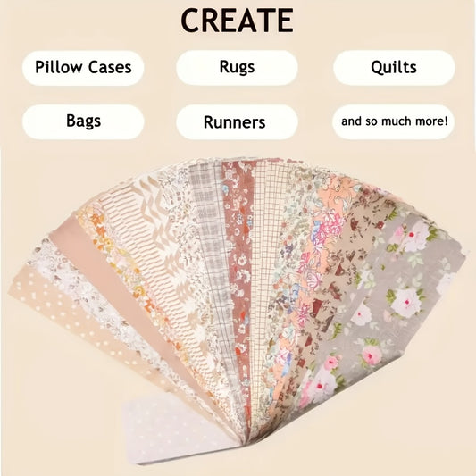 42pcs/pack Khaki Cotton Strips For Sewing Patchwork Handicrafts, DIY Sewing And Bags, Sewing Accessories Home Party Handmade Cloth DIY Sewing Pre-cut Patchwork Squares DIY Handcraft And Decoration Floral Prints DIY Hand Sewin