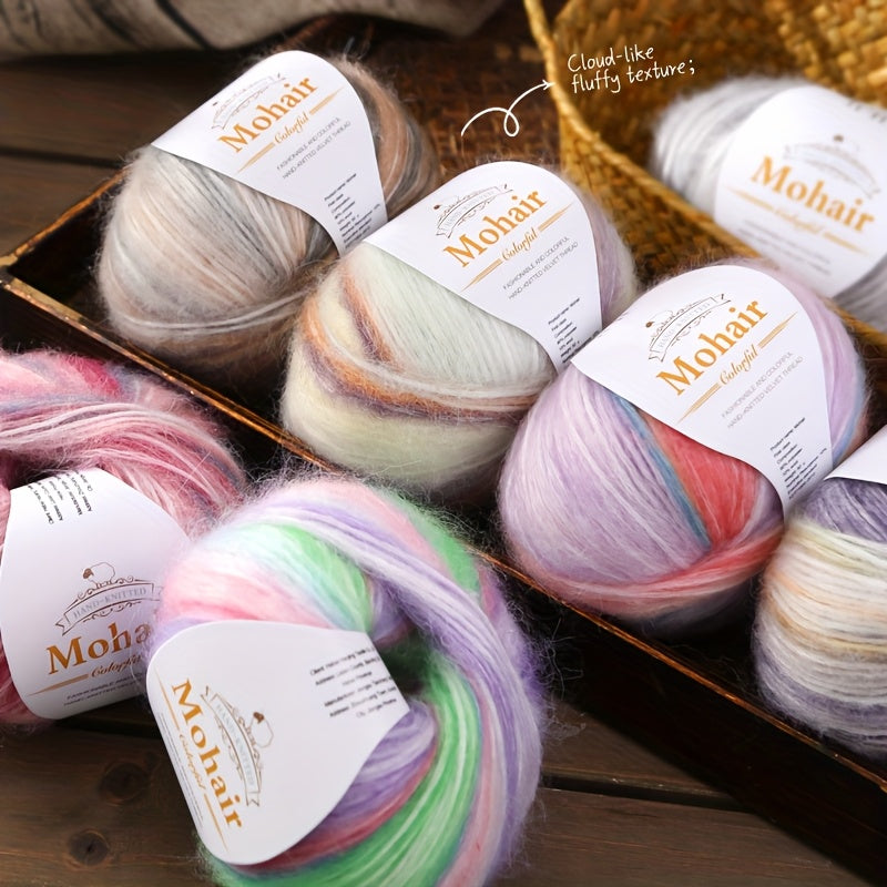 1 large bag = 6 skeins of yarn, rainbow gradient colors available. Suitable for DIY crafting materials such as knitting tops, pants, scarves, gloves, and other handmade items. Composition: 90% polyester, 10% wool
