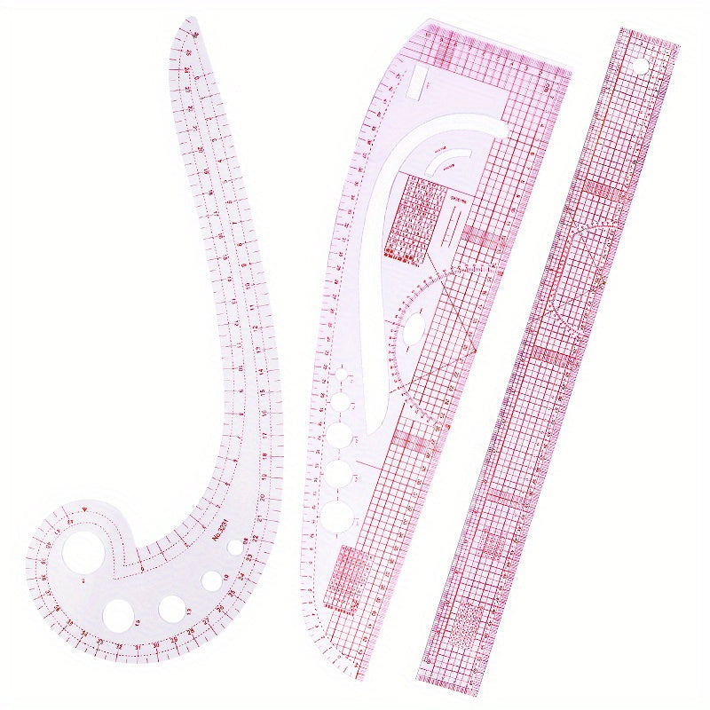 6pcs Curve Cutting Rulers Soft Patchwork Ruler Sewing Tool Kit Measure Tailor Drawing Template Sewing Accessorie, Sewing Tools, Fabric Measuring, Tailoring Equipment, Precision Rulers, Drafting Tools, Smooth Edges, Sturdy Tem