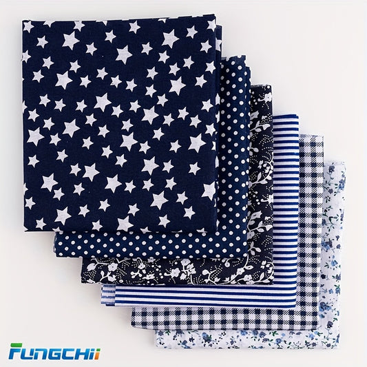 6pcs 20"x20"Cotton Fat Quarter Bundles -Floral, Star & Check Patterns, Vibrant Colors, Machine Washable Pre-Cut Fabric for DIY Quilting, Patchwork, Cushions, Doll Clothes & Craft Projects, Quilting Materials, Pattern Variety,