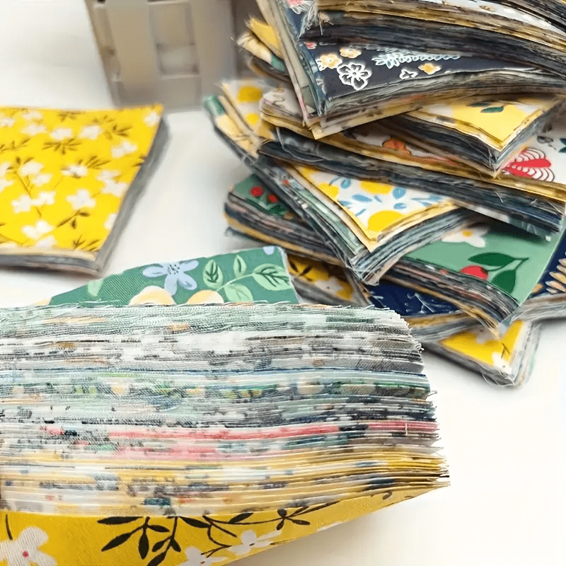 100PCS 10 x 10 cm Floral 100% Cotton Fat Quarters Fabric for Sewing and Quilting Bundles Precut Fabric Square for DIY Craft Patchwork