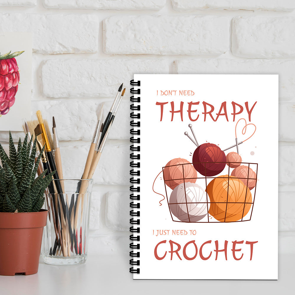 1pc Crochet & Knitting Notebook - Yarn & Crochet Hook Cover, Spiral Bound Pattern Book with Yarn-Specific Tabs (,,), Sturdy Compact Planner for Crochet Patterns, Amigurumi Charts, Short-Sized Crafting Journal for