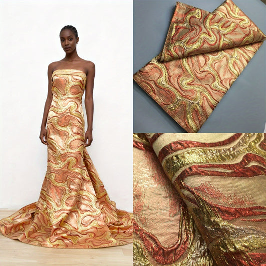 African Lace Fabric, 5 Yards/pc, Nigerian Fabric, Printed Fabric, Jacquard Brocade Fabric, Suitable for Wedding/Party/Daily