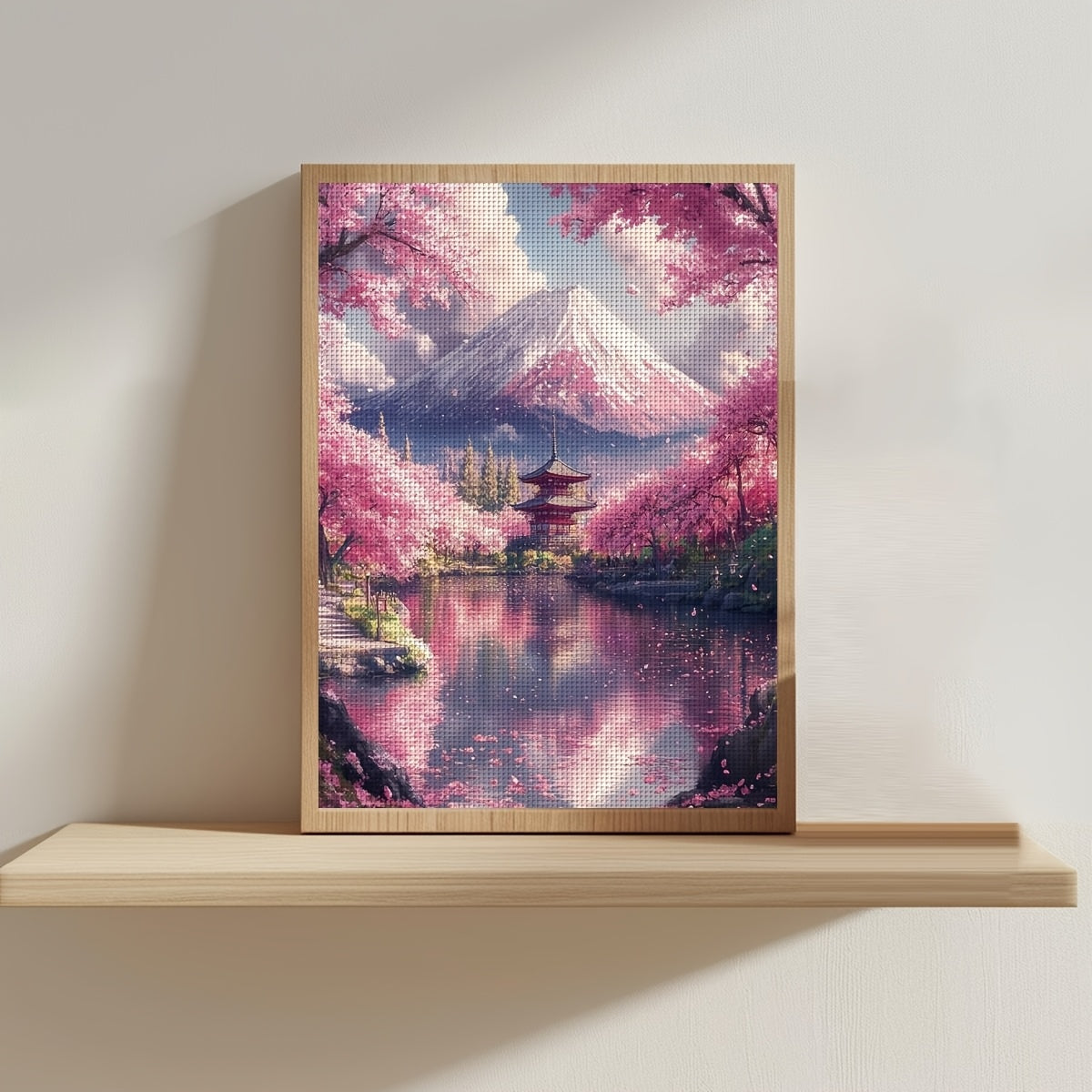 JOZYSH Cherry Blossom Cross Stitch Kit - DIY Needlepoint Craft with Pre-Printed Pattern, 11CT/14CT, Includes Fabric, Threads, Needles & Instructions, Ideal for Living Room & Bedroom Wall Decor, Landscape Craft Kit|Scenic Land