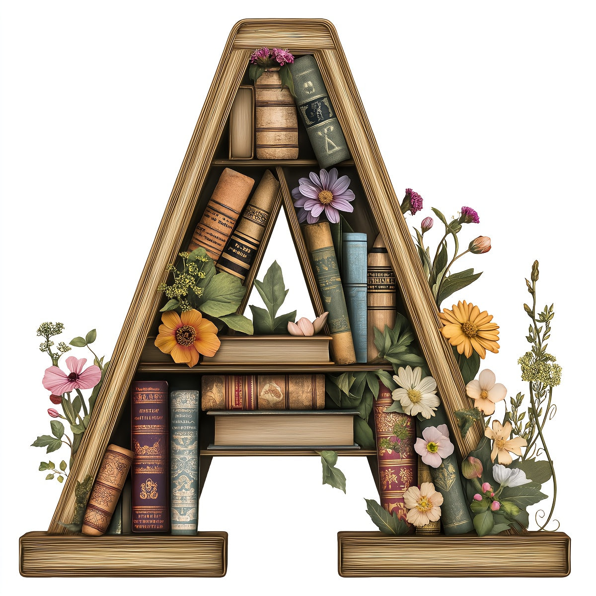 1pc JOZYSH Large Alphabet Cross Stitch DIY Kit with A-Z Letters, Numbers & Floral Frames - Complete Set with Pre-Printed Canvas, Needles, Threads, Instructions - 40x40cm/15.7x15.7in - Perfect for Home/Office Decor, Birthday/C