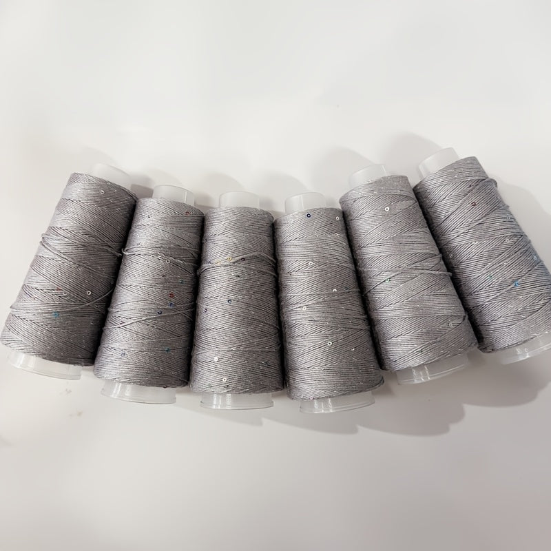 6pcs of Sequined Lace Yarn, Soft And Breathable, Suitable for Knitting And Crocheting Sweaters, Hats, Coats, Available in Various Colors, 10.58 oz.