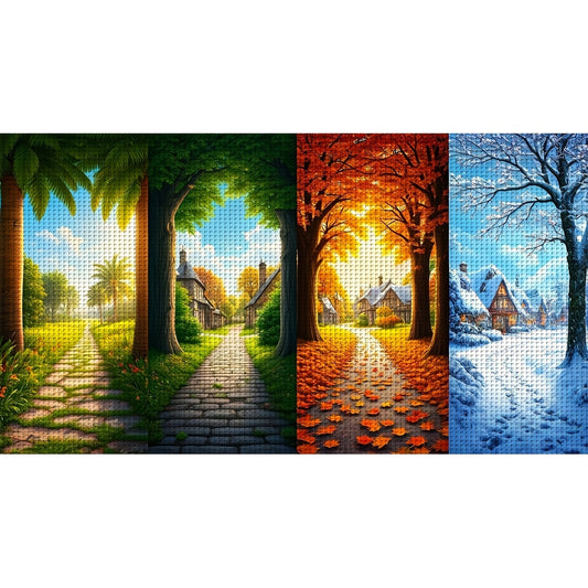ZUOANLF 1set 40x70cm/15.7x27.6Inch DIY Cross Stitch Kit Frameless, All year round, stamped cross stitch kits, Embroidery Set for Home Decor, Includes Patterned Fabric & Threads, Perfect for Living Room Entrance or Bedroom Dec