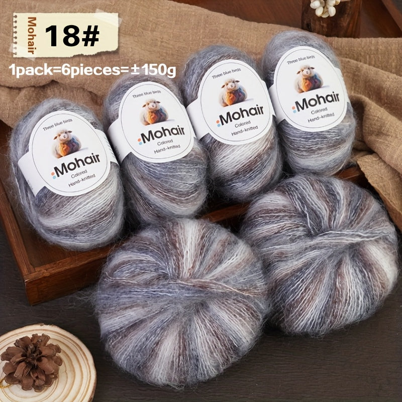 6-Pack, New Alpaca Wool, Colorful Alpaca Wool, Gradient Alpaca Wool, Colored Gradient Yarn, Knitted Sweater, Crochet Shawl, Handmade Knit Bundle