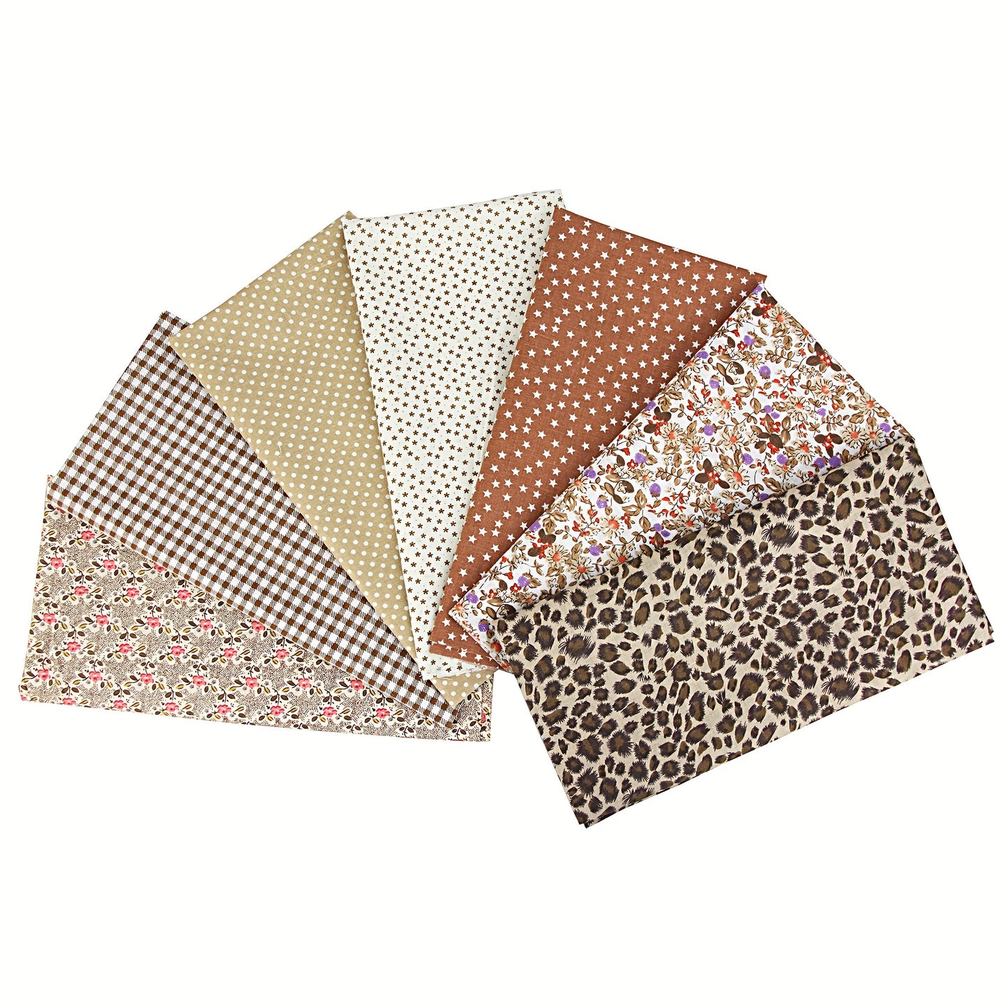 7pcs 9.84inch X 9.84inch Fabric Quilting Floral Patchwork Yellow Fabric Square Bundles Fabric for Sewing DIY Crafts Handmade Bags Clothing, Various Patterns