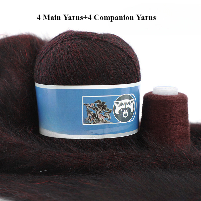 4 Sets Mixed Color Angora Cashmere Wool Yarn, 200g+80g Chunky Thick Knitting Yarn with Shiny Fibers, DIY Sweater, Scarf, Hat, Coat Crafting Material, 30% Angora, 70% Cashmere Wool, 20% Nylon