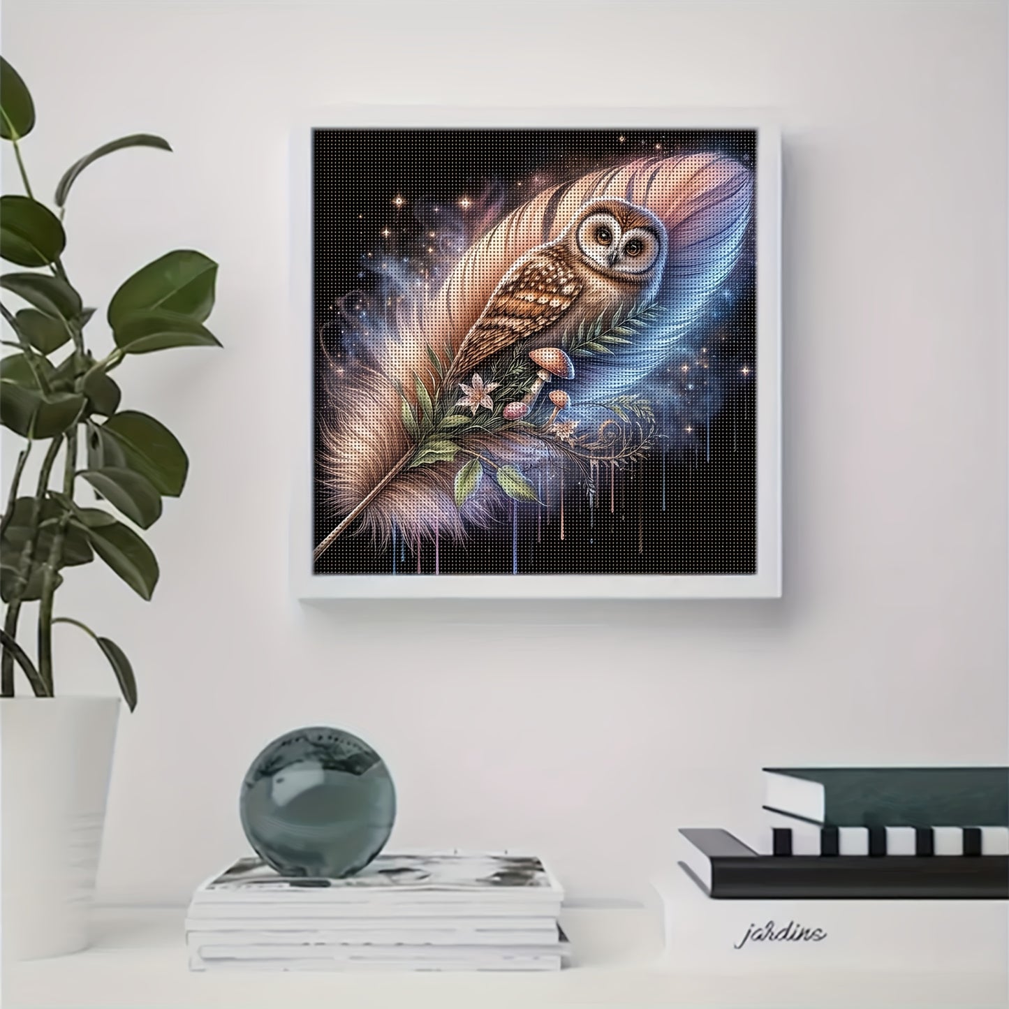 1 Set - Creative Dreamy Owl Theme Cross Stitch Painting Kit, DIY High-Quality Needle and Thread Embroidery Supplies, 11CT Cross Stitch Embroidery Fabric Painting Crafts, Enjoy the Fun of Handmade Creations, Ideal for Home Wal