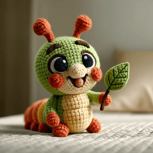 1 Set Complete DIY Crochet for CATERPILLAR Kit for Adults & Beginners - All-in-One with Yarn, English Manual & - Create Cute Handmade Doll, Stuffed Animal, Amigurumi - Soft Fabric Crafting Set, No-Sew Hooking Techniques, &