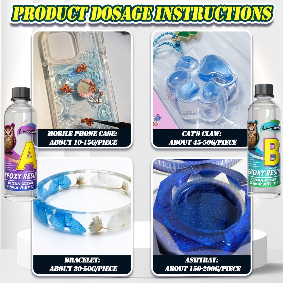 Choose Your Size! Pro Epoxy Resin Kit with Tools Included - 16.9fl.oz (for Jewelry/Mini Projects) or 33.8fl.oz (for River Table/Large Projects) |, Scratch-Resistant, High-Hardness Epoxy Resin for DIY Crafts, River Table Count