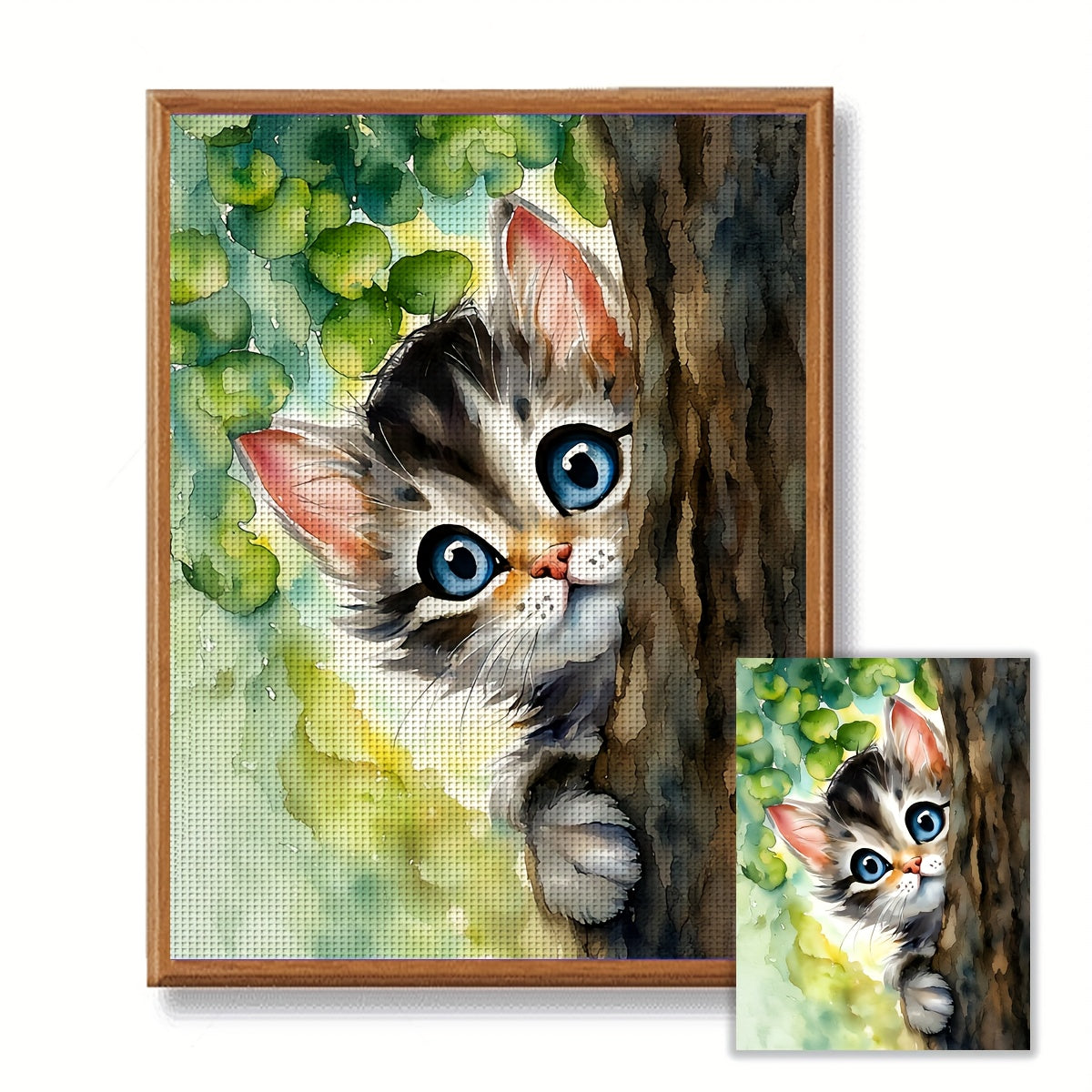 1pc JOZYSH Cat-Themed Cross Stitch Kit for Adults & Beginners - Complete DIY Kitten Painting Set with Tabby/Tortoiseshell/Manx Cat Patterns, 11ct/14ct Fabric, Pre-Printed Canvas, Needles & Threads - Handmade Gift for Home/Off