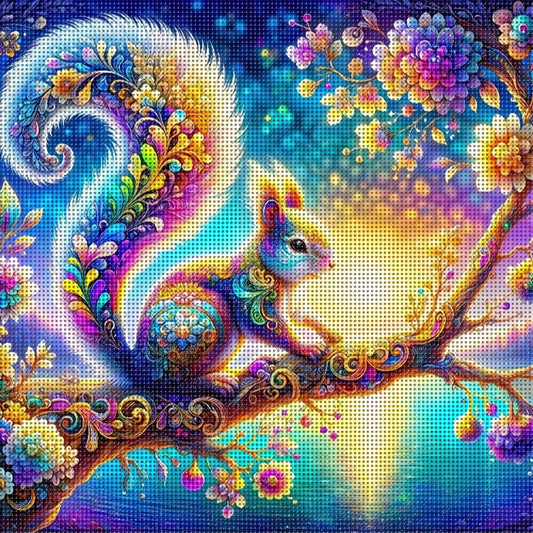 1 Set - Creative Squirrel Theme Cross Stitch Painting Kit, DIY Embroidery Craft, 11CT Cross Stitch Embroidery Painting, Perfect Gift for Home Handicraft Enthusiasts! Ideal for Living Room and Bedroom Decorative Hanging Artwor