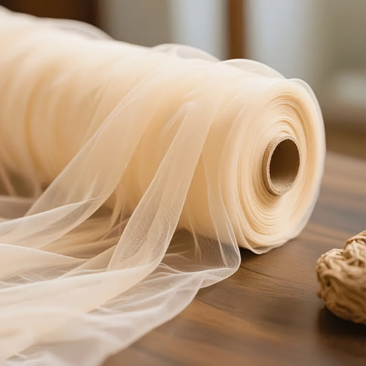 1 Roll, 164ft of Vibrant Polyester Tulle Fabric | 100% Polyester Transparent Material for Wedding, Party, Halloween, Christmas Decorations, Chair Bows, and Table Runways, Hand Wash Only, Handmade Mesh Fabric, DIY, Fabric For