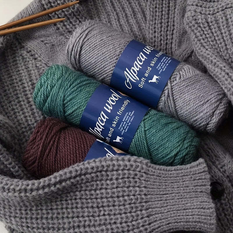 Charm Elves 500g Heavyweight Alpaca Wool yarn - Extra Thick Crafting wire for Knitting, Crocheting, Weaving - Soft, Warm Winter Sweaters, Hats, Scarves, Coat - Ideal for Beginners & Experts - (1.764oz per Skein), Knitting Sup