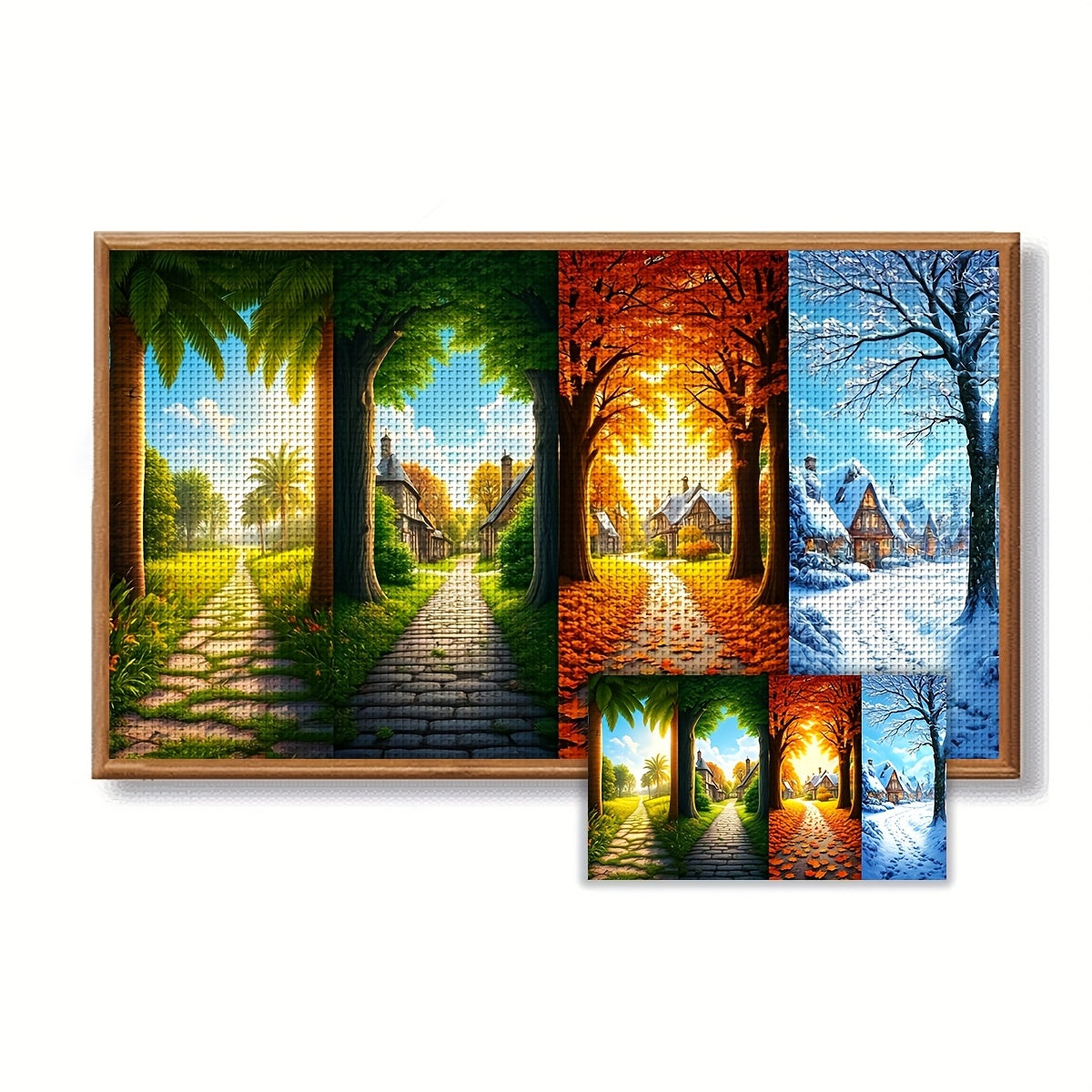 ZUOANLF 1set 40x70cm/15.7x27.6Inch DIY Cross Stitch Kit Frameless, All year round, stamped cross stitch kits, Embroidery Set for Home Decor, Includes Patterned Fabric & Threads, Perfect for Living Room Entrance or Bedroom Dec