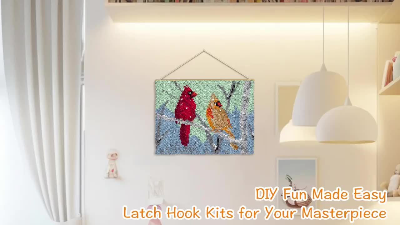 DIY Latch Hook Kit Cushion Black Cat Animal Latch Hook Kit DIY Crochet Yarn Kits Embroidery Kits Unfinished Cushion Cover Pillowcase 7in
