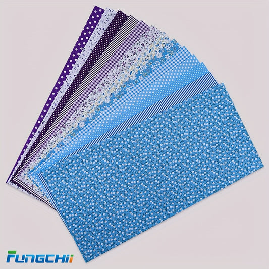 13pcs Extra Large Fat Quarter Fabric Bundles - 20x20 Inch (50x50cm) - Pre-Cut Squares for Quilting, Patchwork, DIY Crafts - 100% Pure Cotton with Gingham, Stripes, Polka Dots, Floral & Plaid Patterns - Soft, Wrinkle-Resistant