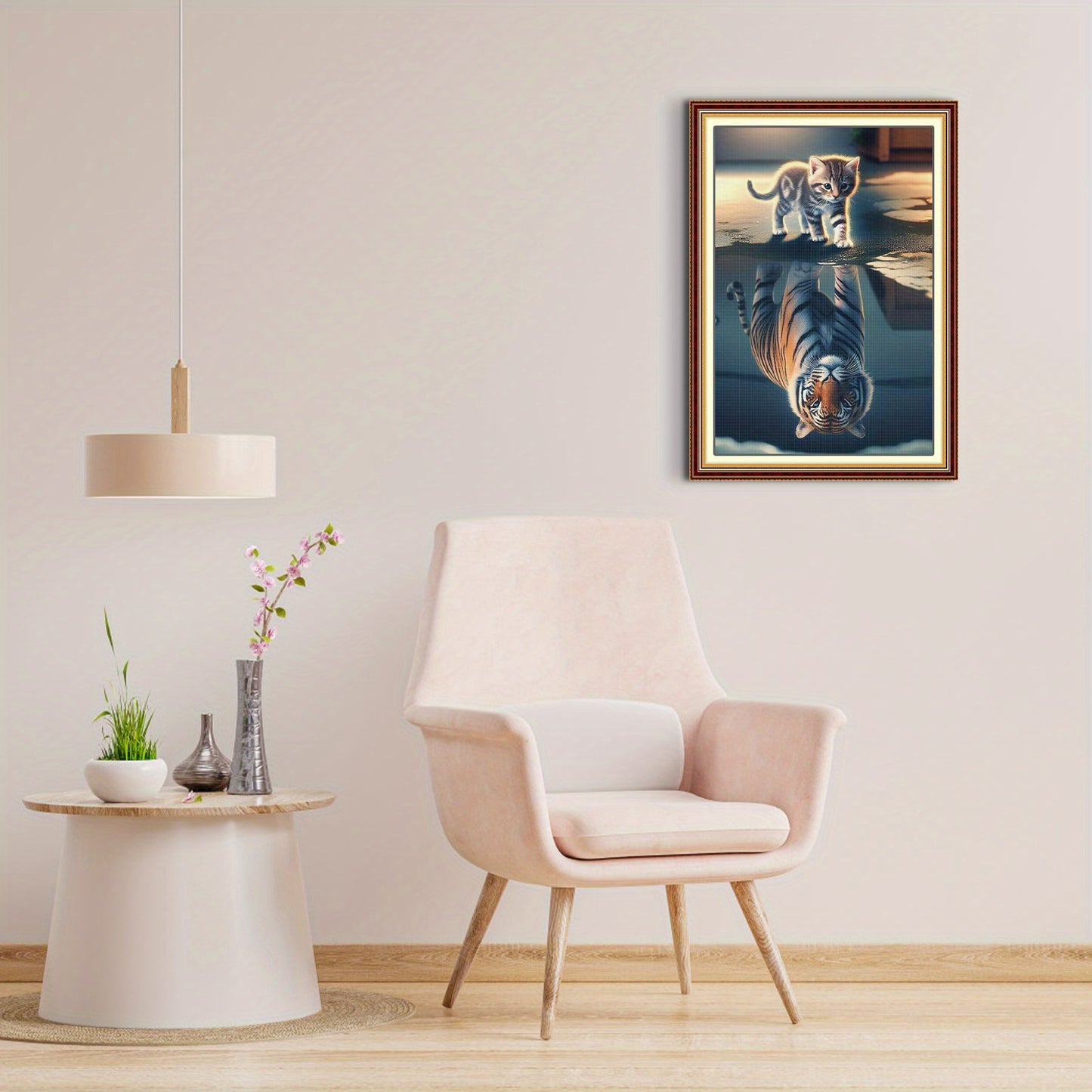 Full Embroidery Eco- Thread 11CT Printed Cat Tiger Cross Stitch Kit40x60cmStamped Cross Stitch Kits for Adults, Cat Tiger Embroidery Kits for Beginners, 11CT Patterns, Counted Embroidery Needlepoint Kits Home Decor, 15.7 x 23