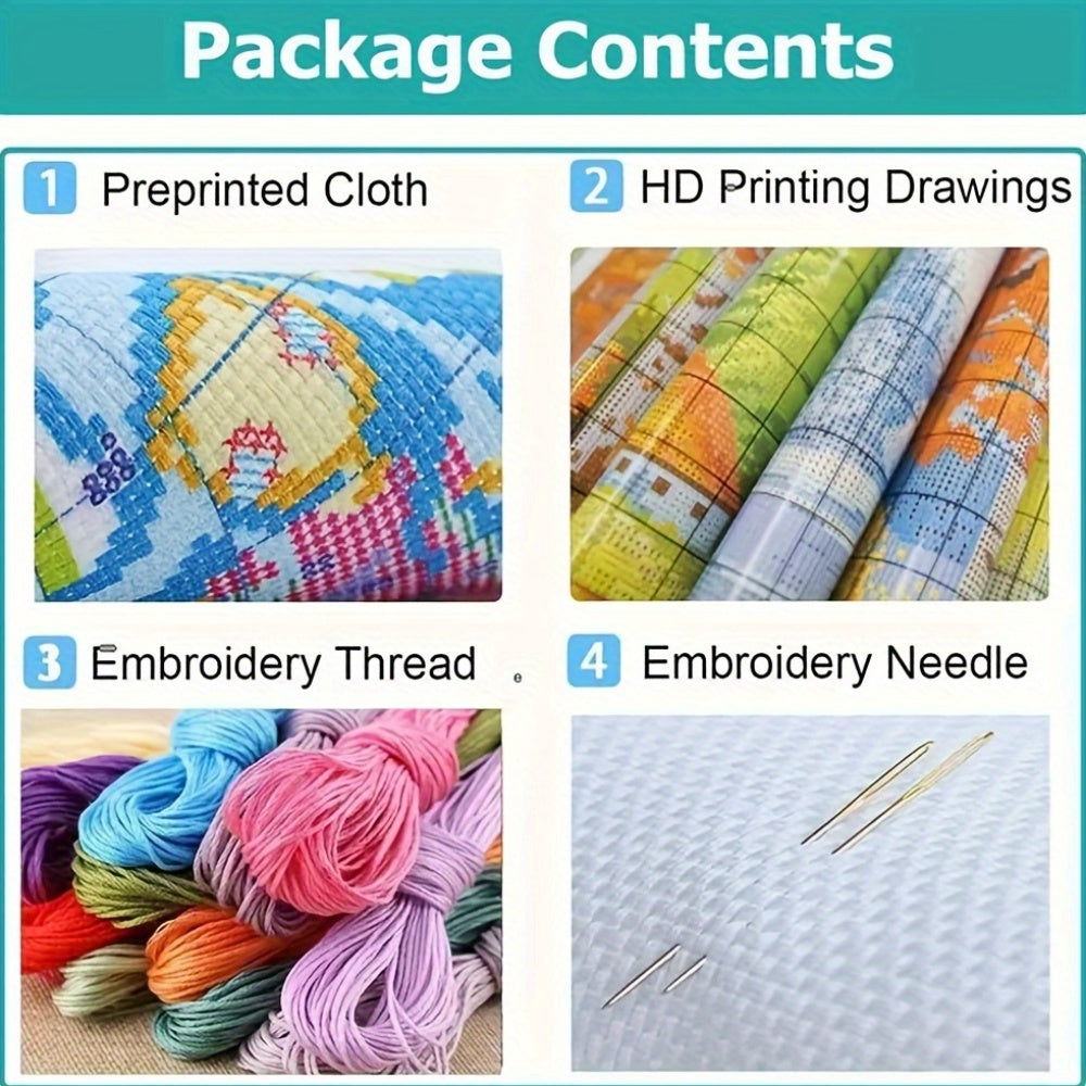 1 Set - Creative Squirrel Theme Cross Stitch Painting Kit, DIY Embroidery Craft, 11CT Cross Stitch Embroidery Painting, Perfect Gift for Home Handicraft Enthusiasts! Ideal for Living Room and Bedroom Decorative Hanging Artwor