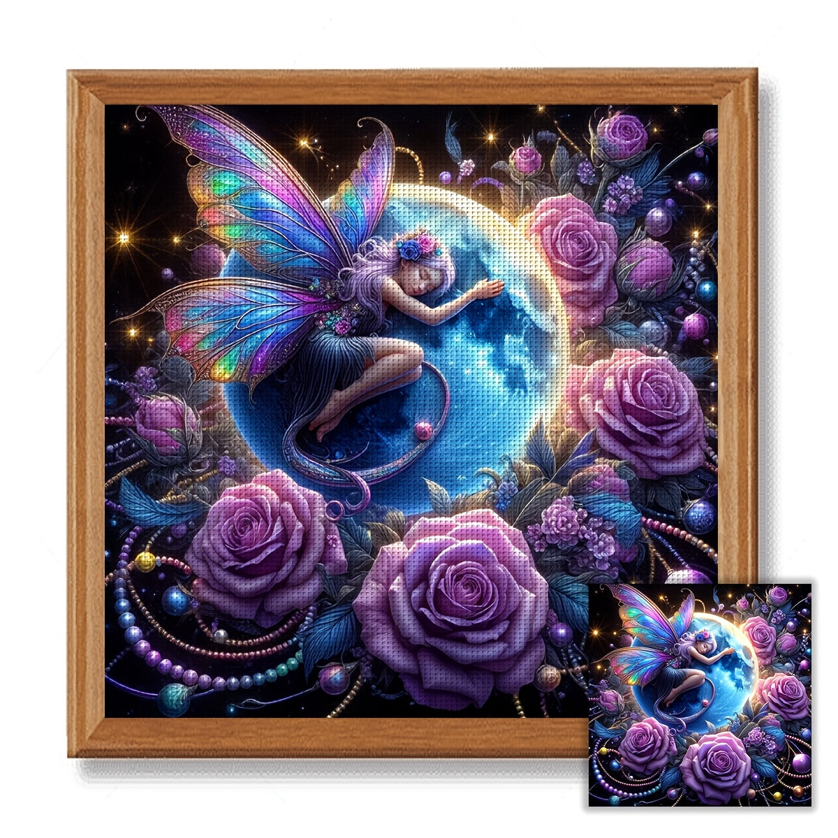 ZUOANLF 1set 50x50cm/19.7x19.7Inch DIY Cross Stitch Kit Frameless, Cute elf, stamped cross stitch kits, Embroidery Set for Home Decor, Includes Patterned Fabric & Threads, Perfect for Living Room Entrance or Bedroom Decoratio